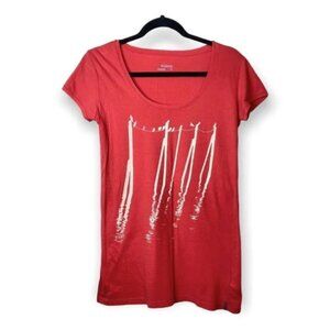 Columbia Pink Short Sleeve Tee Shirt Birds on Wire  Graphic
